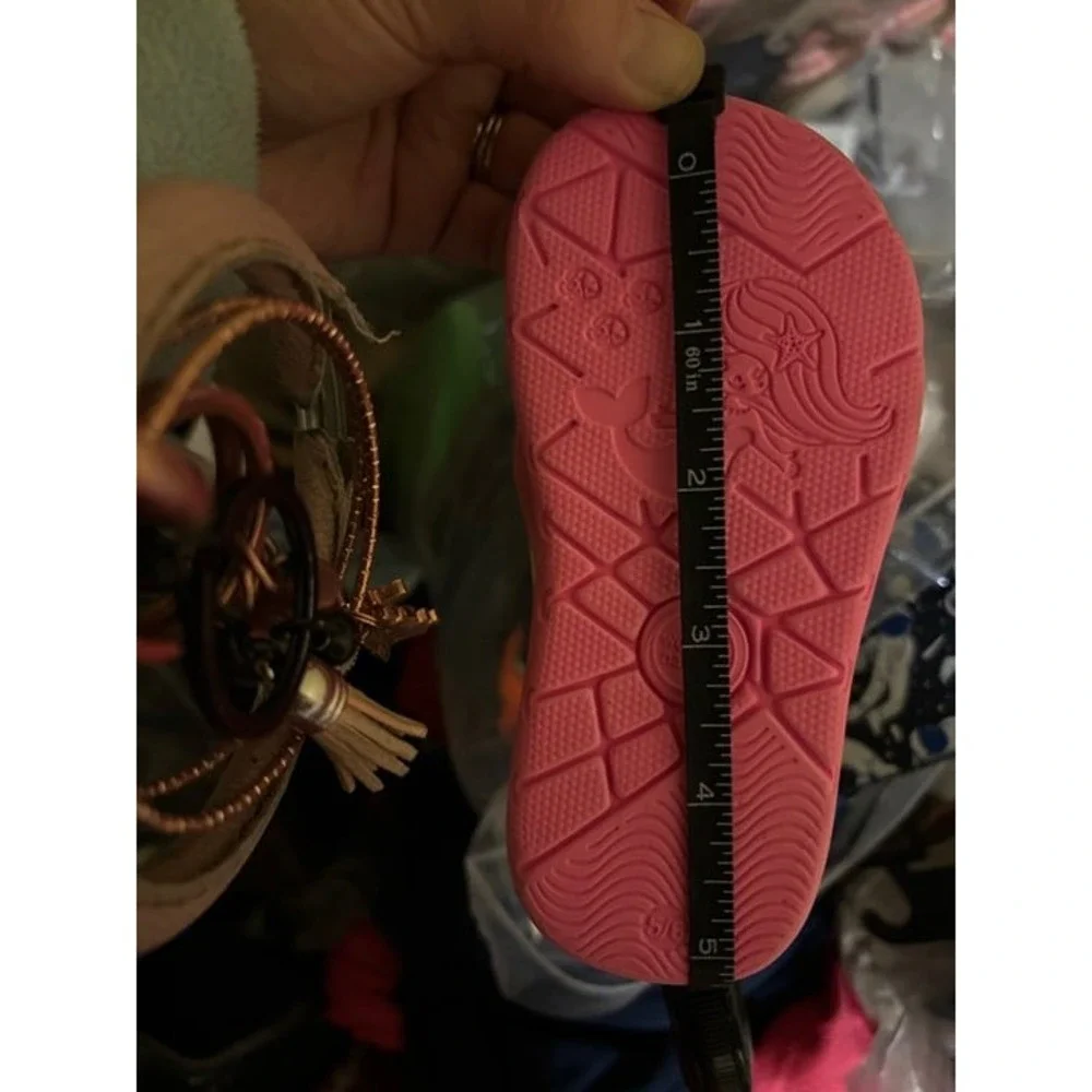 Wonder Nation Water Shoes Toddler 5 Pink Heart Print NWT Mermaid Sole Sandals